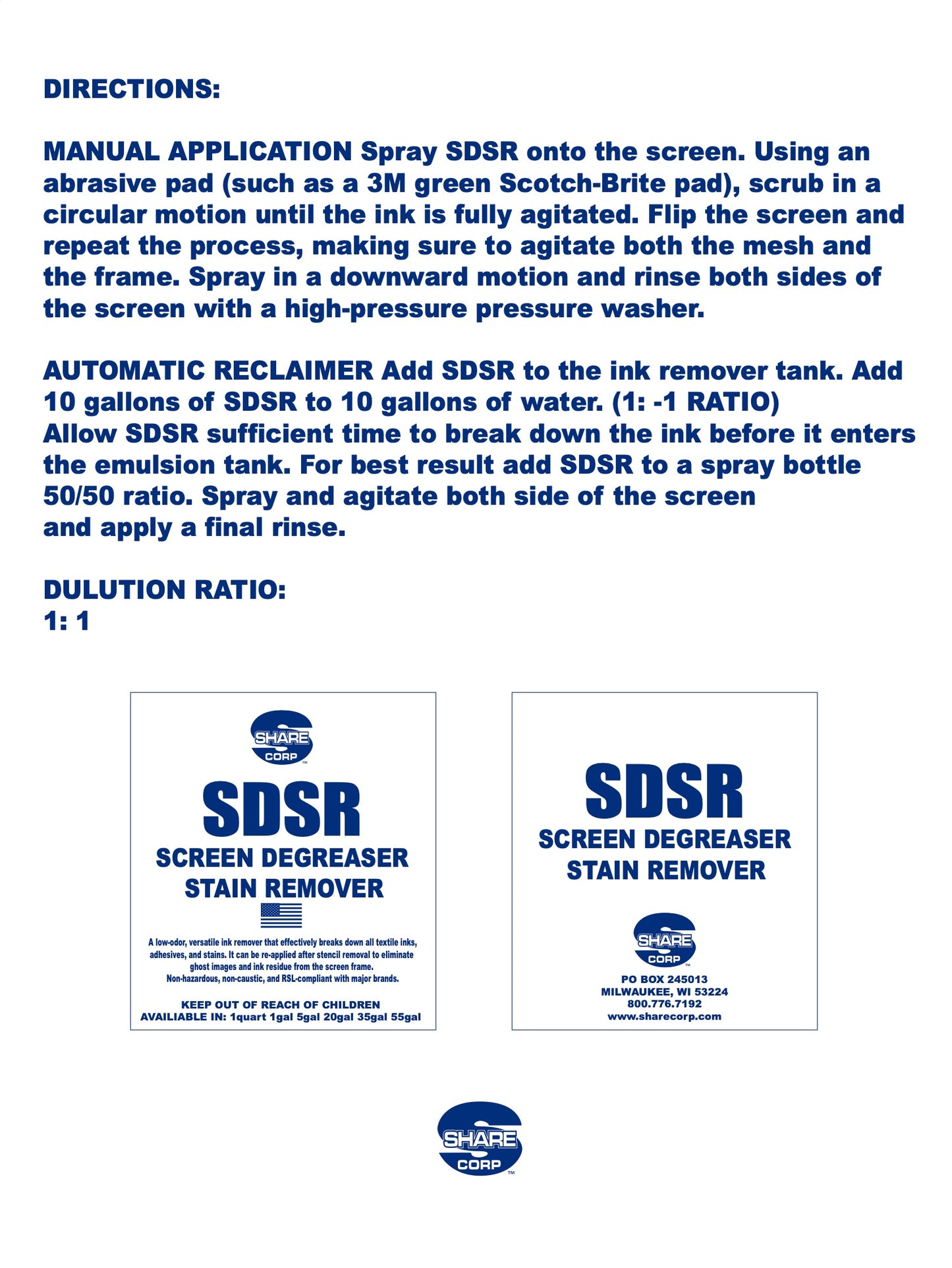 SDSR (SCREEN DEGREASER STAIN REMOVER)